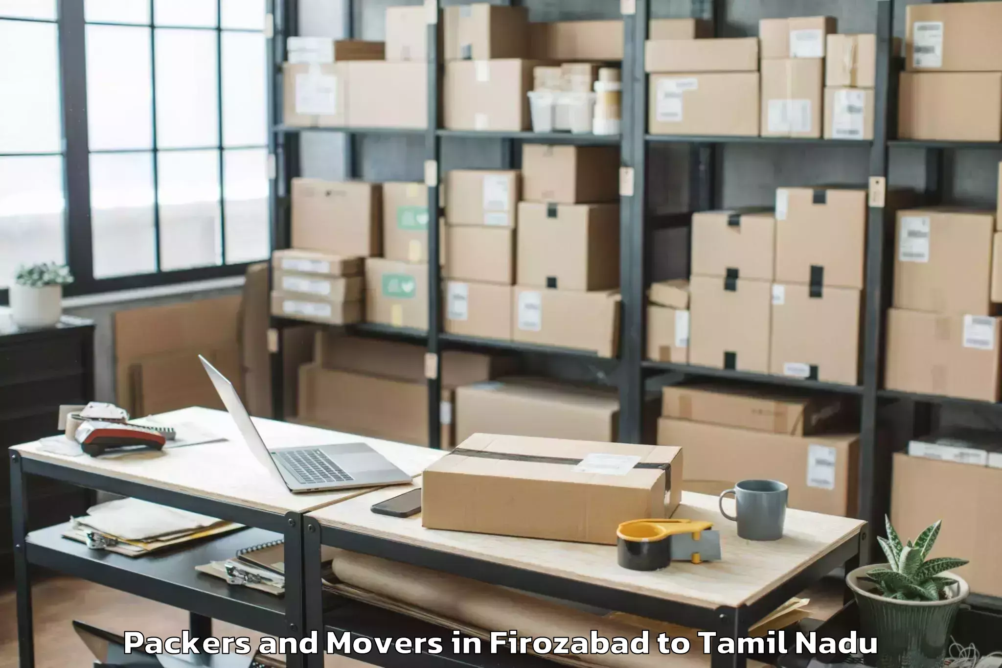 Reliable Firozabad to Gandarvakkottai Packers And Movers